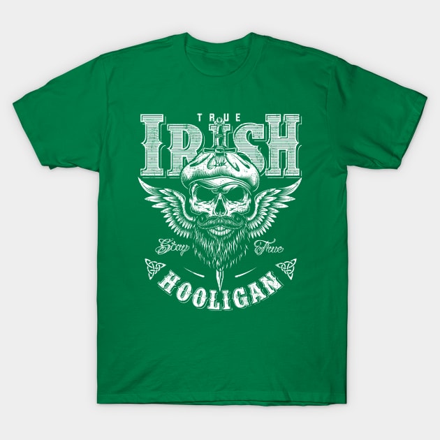 Irish Hooligan St Patricks Celtic Distressed T-Shirt by redbaron_ict